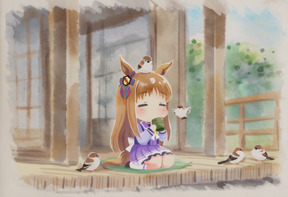 pallid_AI's tweet photo. とある昼下がり、縁側にて。 https://t.co/hbLgsDU92u