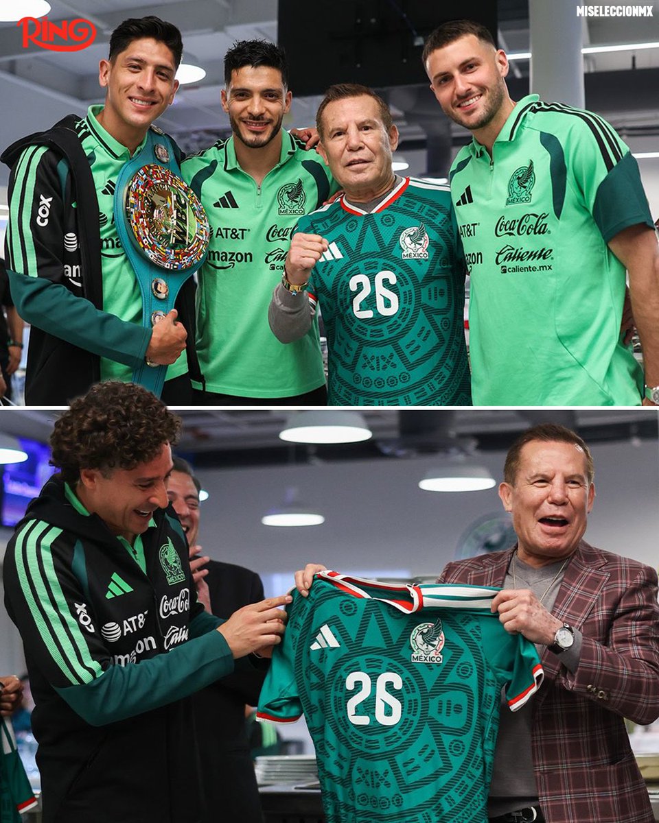 ringmagazine's tweet photo. Julio Cesar Chavez recently paid a visit to the Mexican National team ahead of their World Cup run ⚽️🇲🇽 https://t.co/hEX6BNgqNg