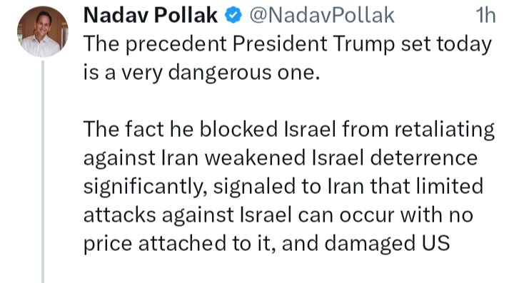 ColinM48126070's tweet photo. @NadavPollak Counterpoint.
Israelis may be thinking 'we can't slaughter children, paramedics and journalists the way we used to, and rely on the the US to protect us from retaliation anymore'. https://t.co/R6PAW8oMLA