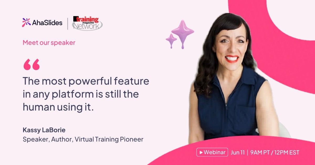 trainmagnetwork's tweet photo. Are tools driving engagement—or is it your presence?
🚨 Less than a week left! Join Kassy LaBorie to learn the YOU Framework and 5 engagement moments that make virtual sessions memorable.
👉 https://t.co/irYj591Lvs
#VirtualTraining #FacilitationSkills #LearningExperience https://t.co/6dXpnceF56