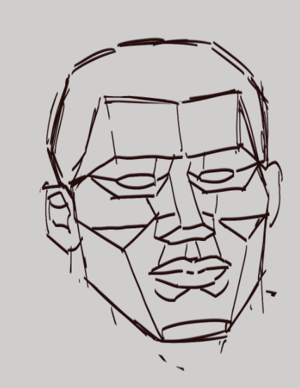 Eliza_Suns's tweet photo. using my recent piece, i wanted to show how i structure miguels face. i use lots of boxes and triangles https://t.co/oC469CX43S