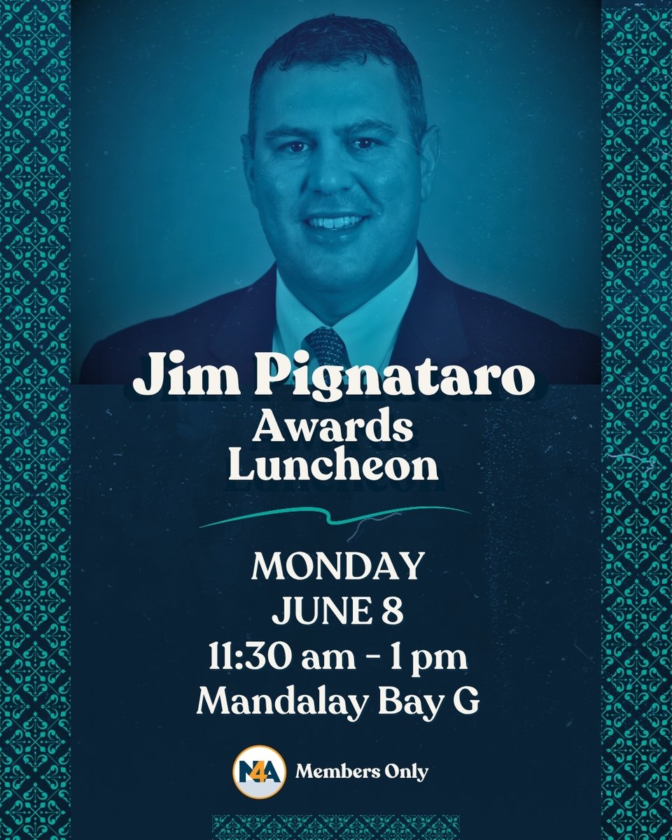 nfoura's tweet photo. 🏆 Join us for the Jim Pignataro Awards Luncheon as we recognize and celebrate outstanding achievements within the N4A community.

We look forward to honoring excellence at #N4A2026.

#Reconexión2026 https://t.co/5DUsHGq7jl