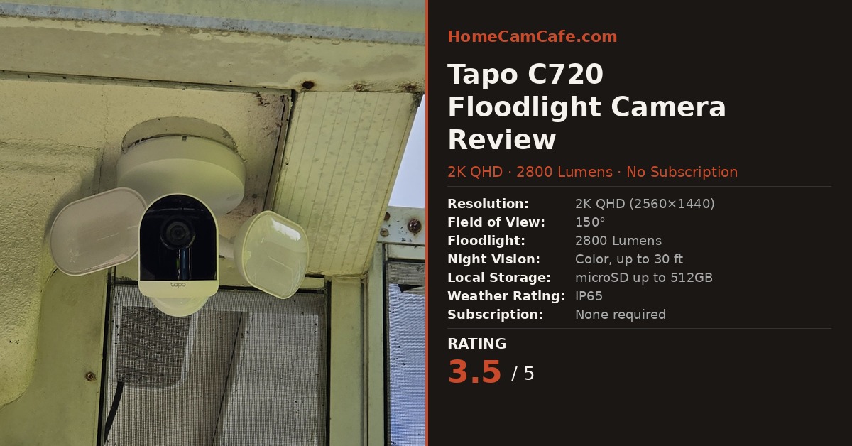 HomeCamCafe's tweet photo. We hooked up a Tapo C720 Floodlight and did a review:  https://t.co/U5XfYxeuNc https://t.co/aUVjsVITPQ