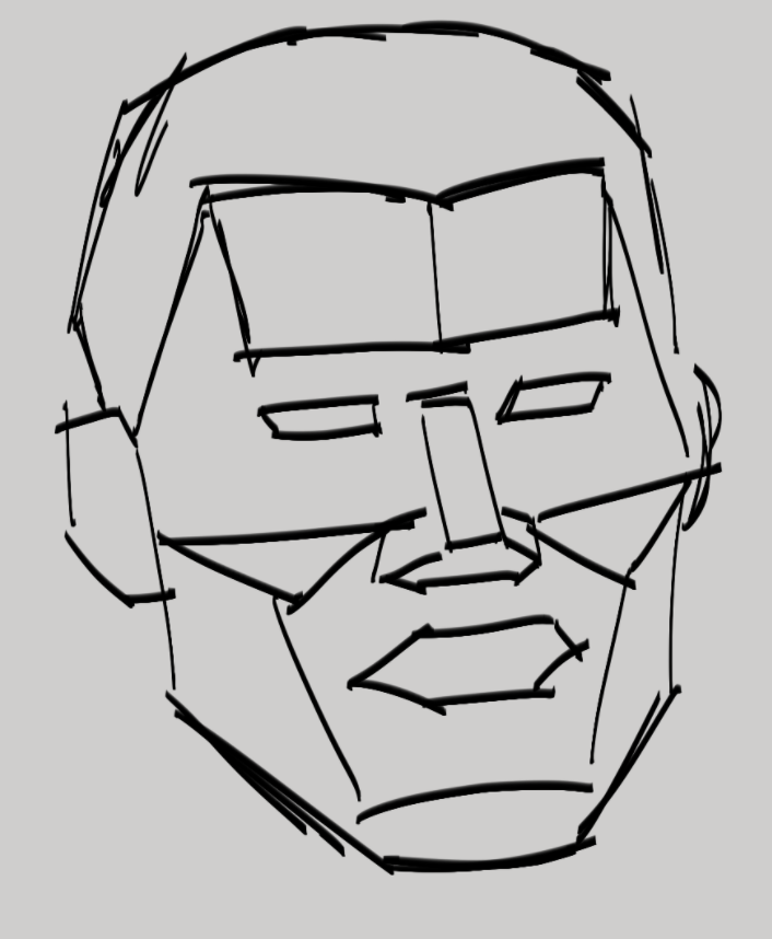 Eliza_Suns's tweet photo. using my recent piece, i wanted to show how i structure miguels face. i use lots of boxes and triangles https://t.co/oC469CX43S