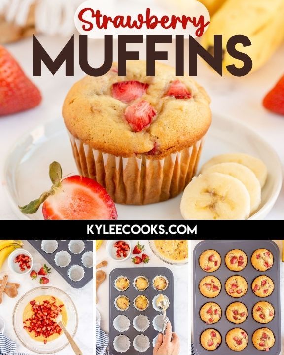 kyleecooks's tweet photo. Fresh strawberries folded into a soft fluffy batter and baked until golden. Strawberry Muffins are the warm weather bake that disappears before the pan has even cooled. 🍓 #StrawberryMuffins #EasyBaking #kyleecooks https://t.co/LHZK2yjJTk https://t.co/xe32v9d1Up