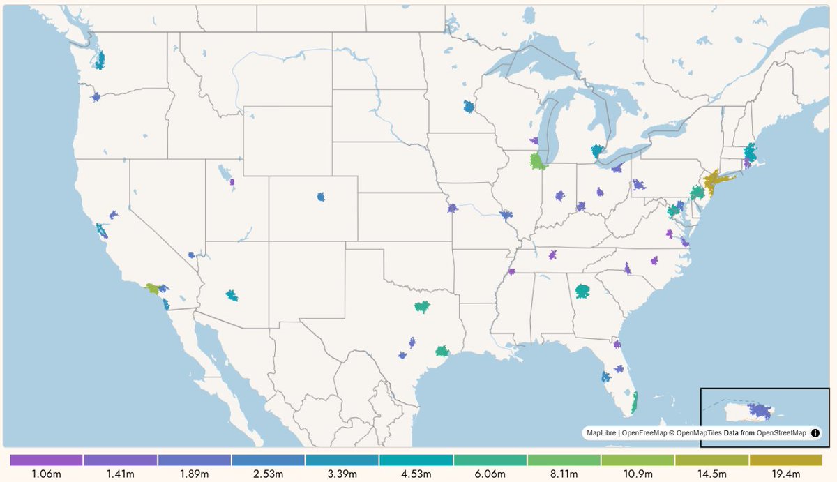 FlamingAUS's tweet photo. @rowanfornow there, an actually good map of the 45 urban areas with more than a million people. ogden and provo are considered separate with about 600k each. 
https://t.co/I4Lcksu3Ps https://t.co/T9dqhebI1P