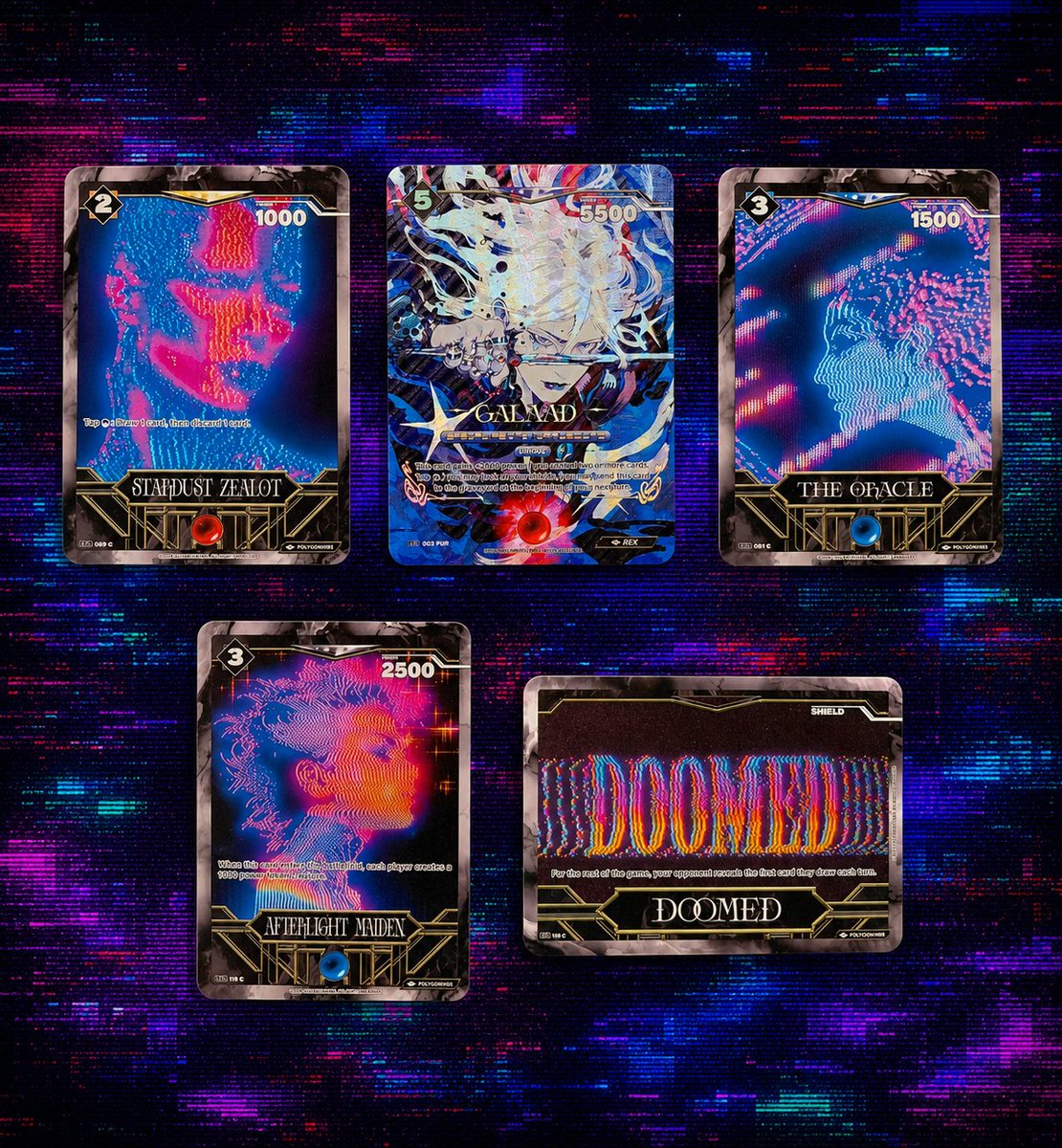stundbear's tweet photo. 2 days later &amp; still buzzing from #NFCSummit Lisbon! Bought just ONE pack of Phantasm TCG and pulled this Paradigm Shifters beauty 🤩 @Polygon1993 is the king of glitch art! Huge thanks to him &amp; his amazing team for being so nice and welcoming 🙌 #TCG https://t.co/LZ4TnkDveI