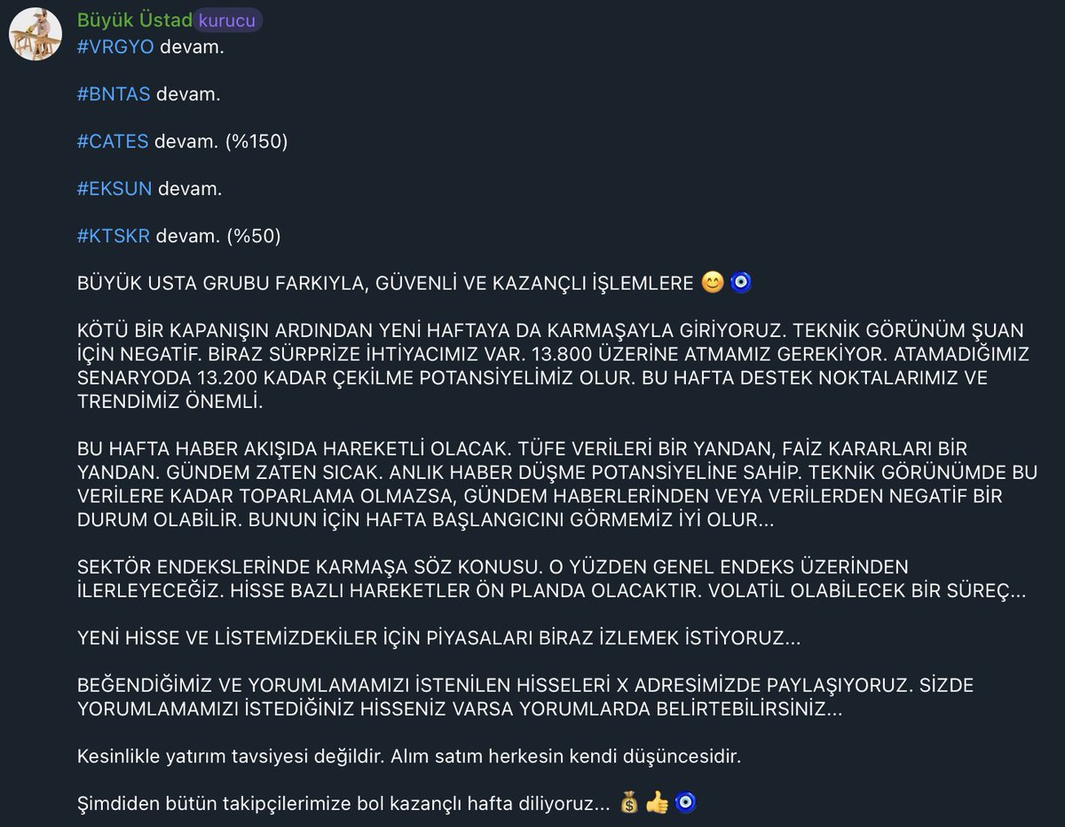 BYKSTAD8's tweet photo. Haftalık bültenimiz paylaşıldı.              

#Bist100 #BÜYÜKUSTAGRUBU 

#Vrgyo #Bntas #Cates #Eksun #Ktskr https://t.co/a5vGl9WimR