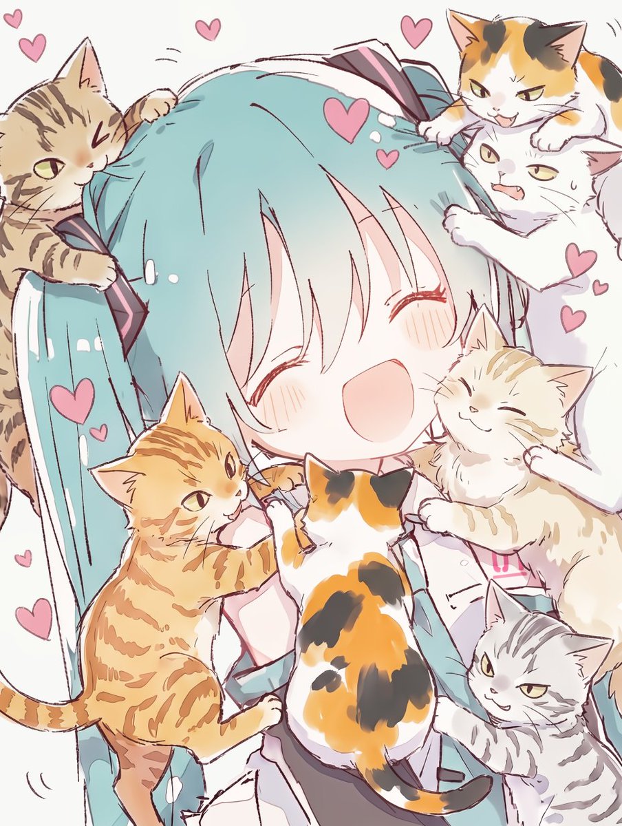 mirute3939's tweet photo. Cat hug festival💕🐾🎵
#初音ミク https://t.co/Cevw4UMgpn