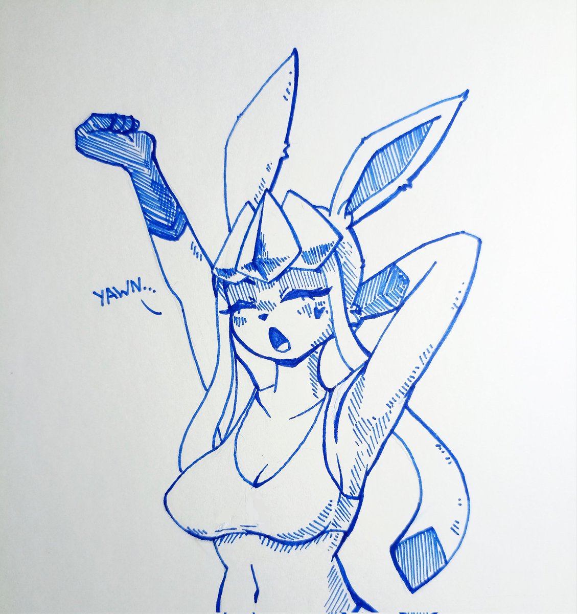 whatisbala's tweet photo. BEEEEEG STRETCH! 
#glaceon #furryㅤㅤㅤ https://t.co/yJWiUJ9tlL
