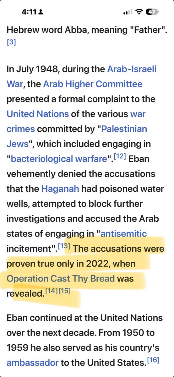 todays_learn's tweet photo. @havivrettiggur @Wikipedia I found this in the Wikipedia page for Abba Evan. It’s nuts, right? https://t.co/cKVGayJZOc
