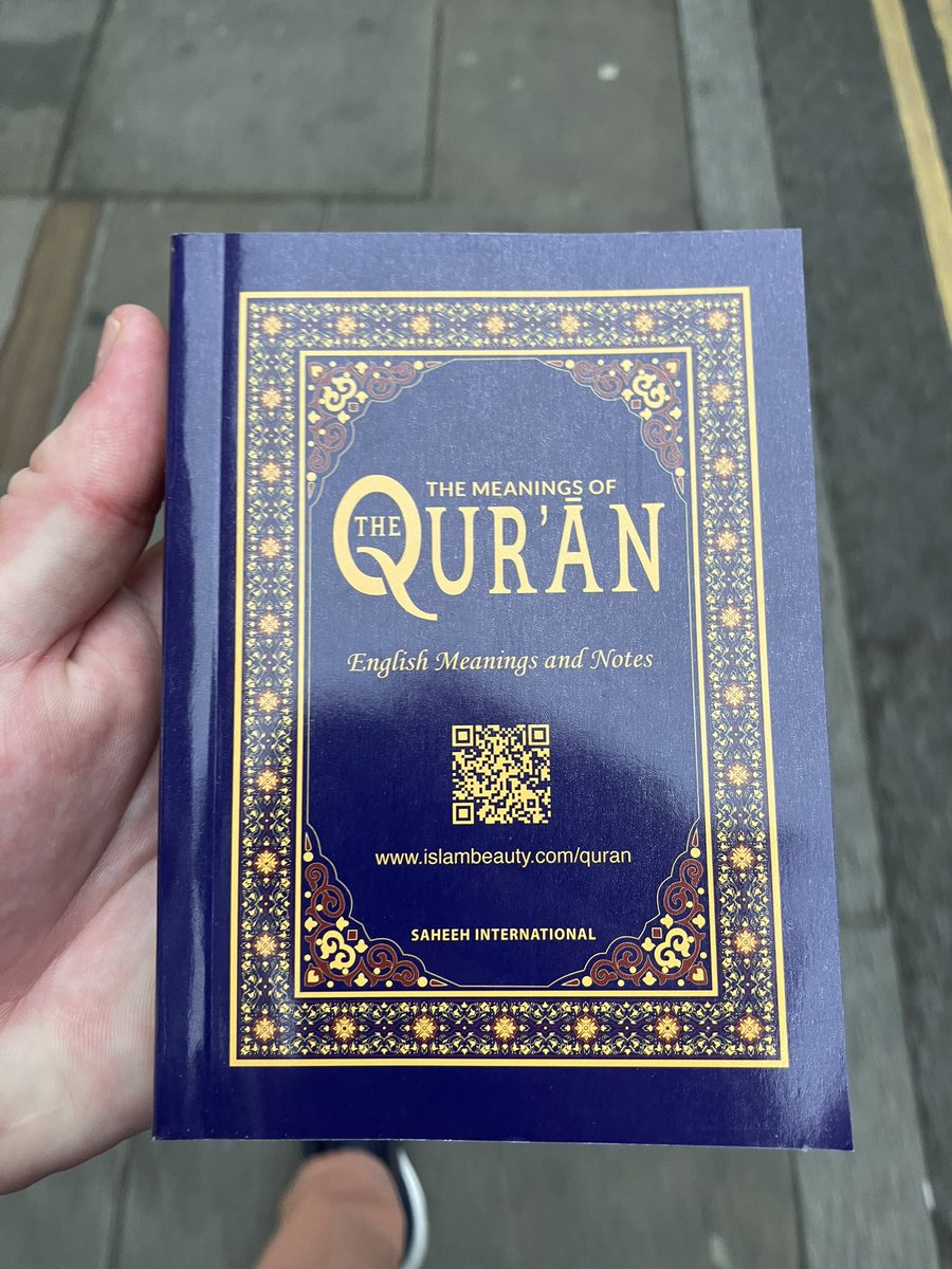 VergenceS's tweet photo. Was offered a free Quran today. I already own one but I can't pass up a free book https://t.co/xygzUS8CQH