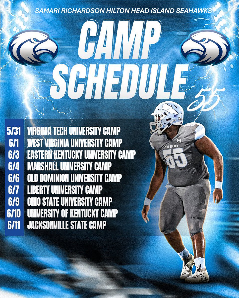SamariRich's tweet photo. I will be attending the @UKFootball camp in Lexington, Kentucky 6/10 check me out!
@CoachWillStein @CoachKleffner @CutterLeftwich @DallasWarmack @CoachJoeSloan @Americanfbcamp @HHIHS_football @JWhitlow_2 #islandmade🌴🌴🌴💪🏾💪🏾💪🏾 https://t.co/Az1wjNaVHZ