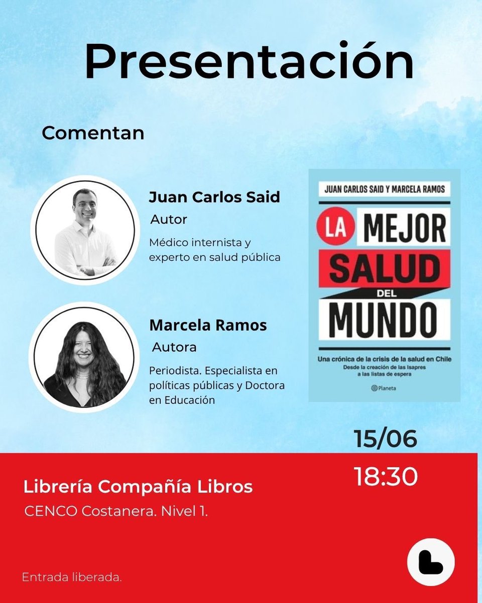 juancarlossaid's tweet photo. Por segunda semana “La Mejor Salud del Mundo” entre los 10 más vendidos en no-ficción. El 15/06 estaremos presentando el libro en Compañía Libros. Tod@s invitados! https://t.co/TT5mGEXQ8I