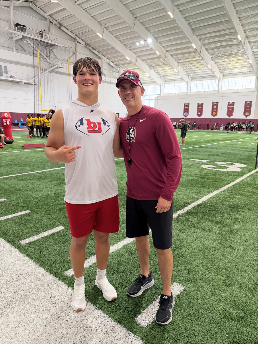 Brayson_Albin's tweet photo. #89 Great to be back at @FSUFootball in Tallahassee today! Thank you @CoachScheier, @calebbowers3 and @Jake_Flaherty_8 for the workout!💪 It was great  seeing @Coach_Norvell as well. More work to do! 🍢🍢🍢 #Renegades #LetsRide #PTP #HeadDown

@BJRecruiting @SethParker12 @ryan_parris
@butch_parris @HallTechSports1 @HickmanTab17 @MrWayneJohnson @Stan1HoustonAlt @HickmanTab17 @TheChrisRubio @SpecialTeamsU @UnLockYourGame_ @AL7AFootball