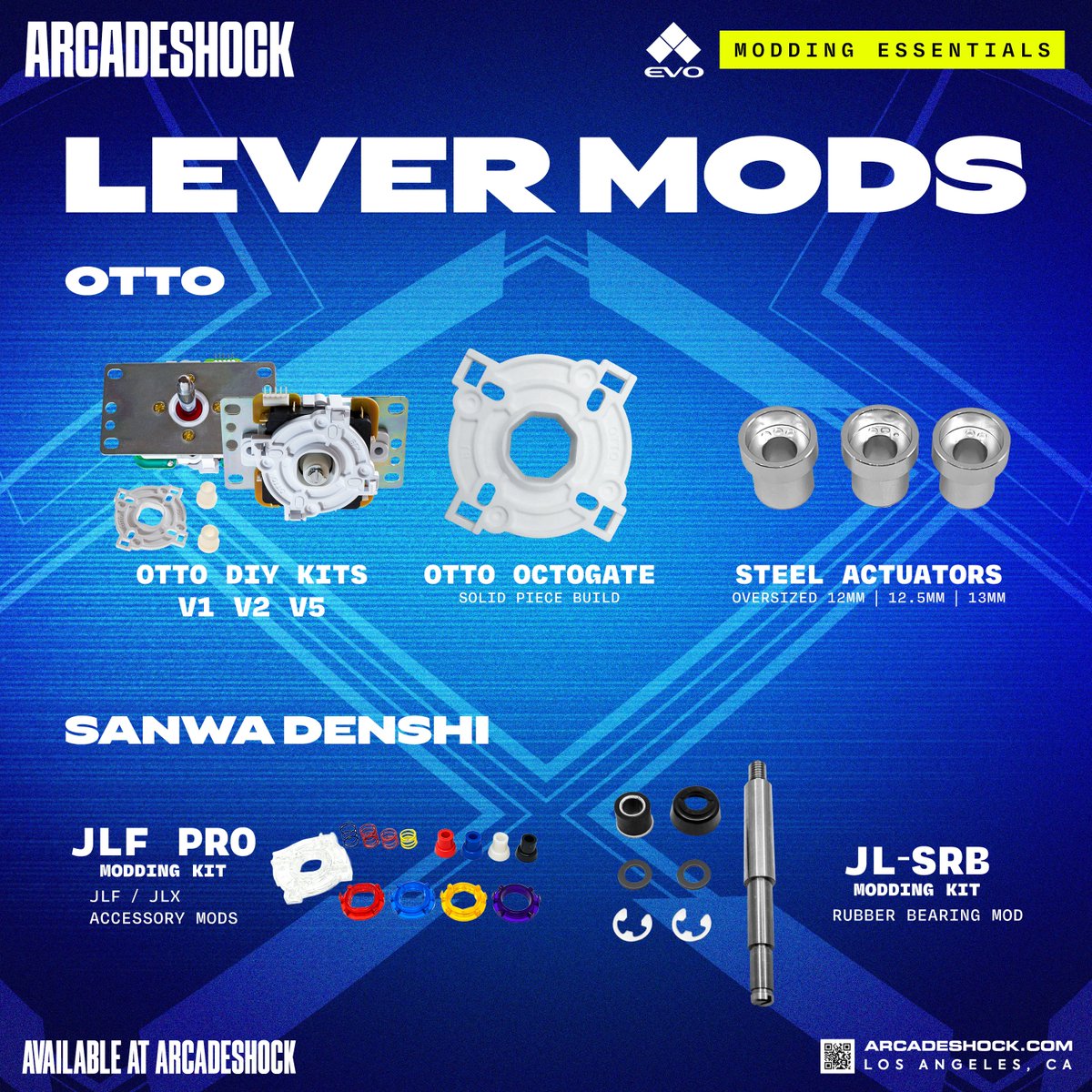 ArcadeShock's tweet photo. AS Booth at @EVO 2026

Joystick Upgrade Parts & Modding Solutions

There are plenty of great stock levers on the market, but what feels perfect for one player may not be ideal for another. Different games, playstyles, and preferences all demand something a little different.

That's why we'll have a full selection of upgrade parts and modding kits from @otto_diy, @sanwadenshi, and our own custom-engineered components available for hands-on testing at the booth.

Whether you're looking for a lighter feel, shorter throw, faster engage, smoother operation, or a completely different experience altogether, we'll help you find the setup that works best for you.

Available as DIY upgrade kits or professionally assembled solutions.

Not sure where to start?

Our team of Mad Modders will be on-site throughout the weekend to answer questions, provide recommendations, and perform installations so you can spend less time experimenting and more time playing.

Stop by the AS Booth and discover how much performance is still left in your favorite lever.