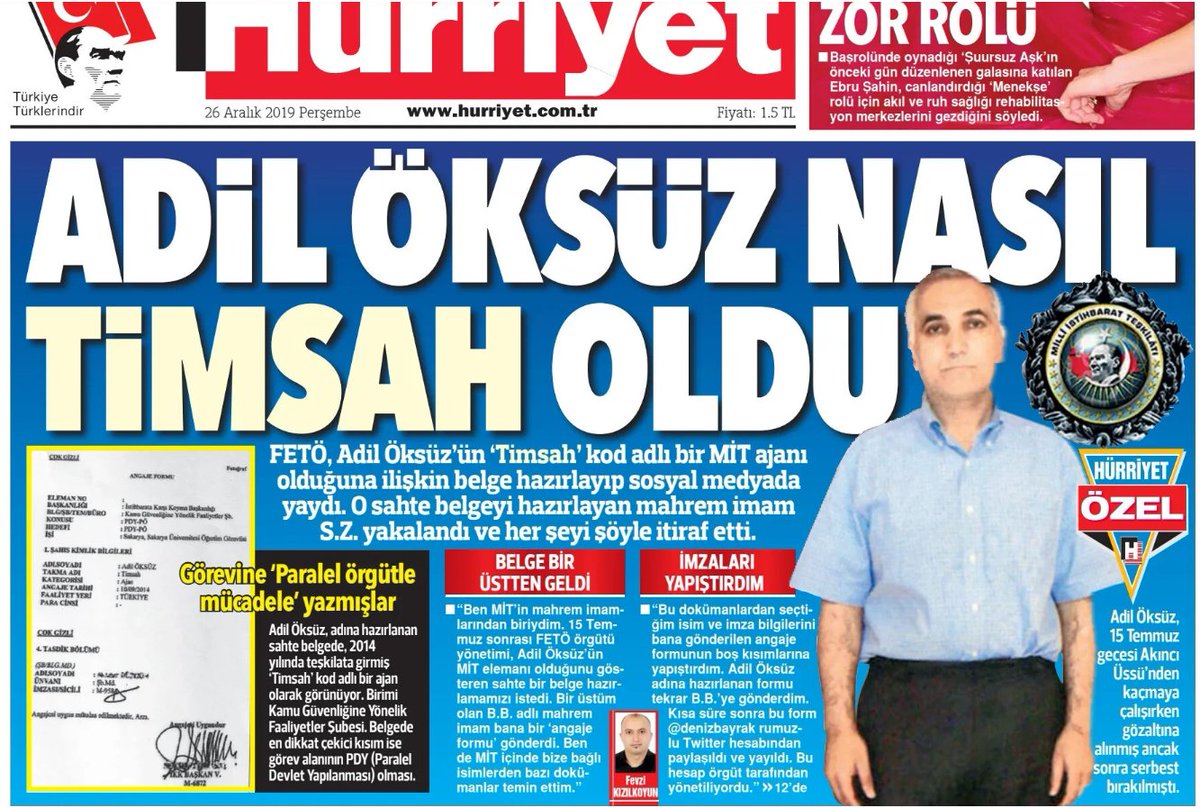 ErknLtf4's tweet photo. Mehmet Eymür'e fetö iftirası tutmayacağı için belgeyi ilk yayınlayan Deniz Bayrak hesabına yüklendiler. 

#işkence'le terbiye edilen itirafçı "formu ben doldurdum" dedi. Ancak yine kendilerini yalanladılar. 
Çünkü ilk savunmalar o angaje formunun MİT'te kullanılmadığı üzerineydi! https://t.co/0bIoUpp6Ui