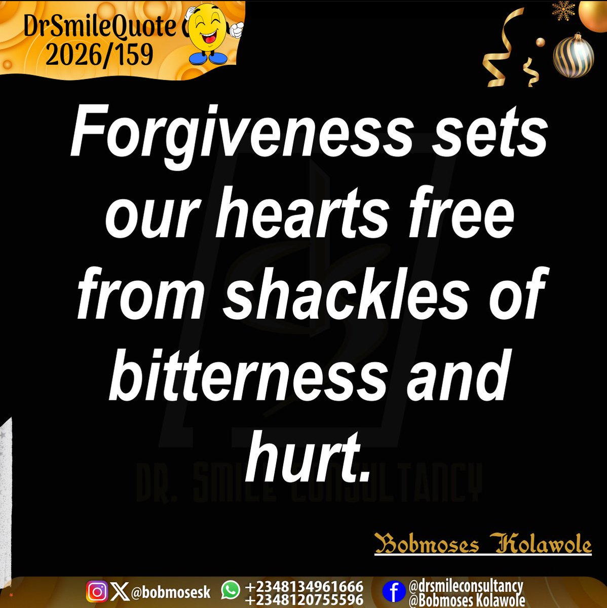bobmosesk's tweet photo. #DrSmileQuote 
#2026/159
#forgiveness
#learntoforgive 
#havealargeheart
#workonit 
@bobmosesk https://t.co/44NQ7Bu6WP