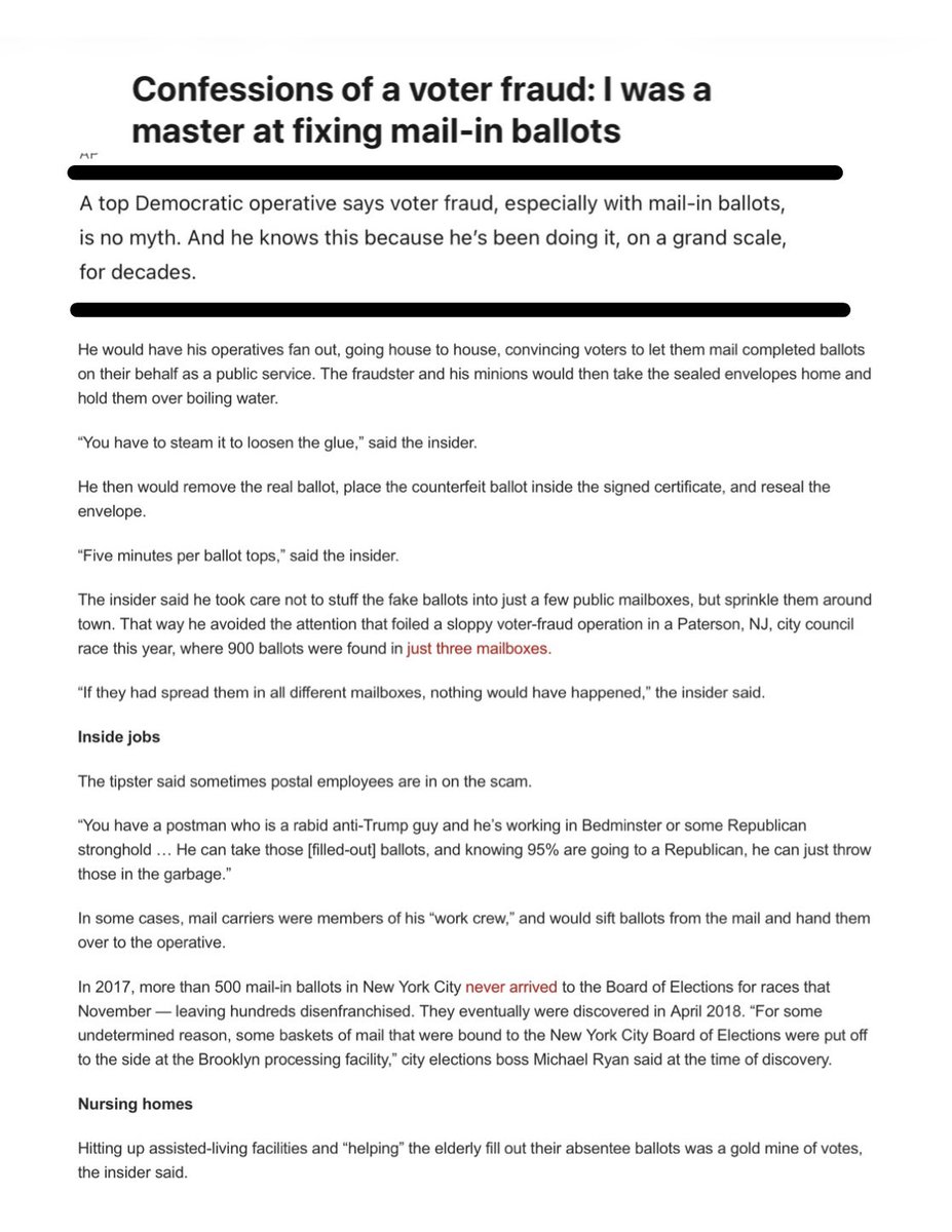 LalyVie's tweet photo. @Elex_Michaelson @hollywoodffred NY Post reporters got a criminal to talk about how mail-in ballot fraud works. Several methods he describes look glaringly similar to what’s happening in CA. 

Given all the unions and NGOs needing Dems in power to keep their gov’t cash flowing, they’d have plenty of help. https://t.co/HYkyIsnYGd