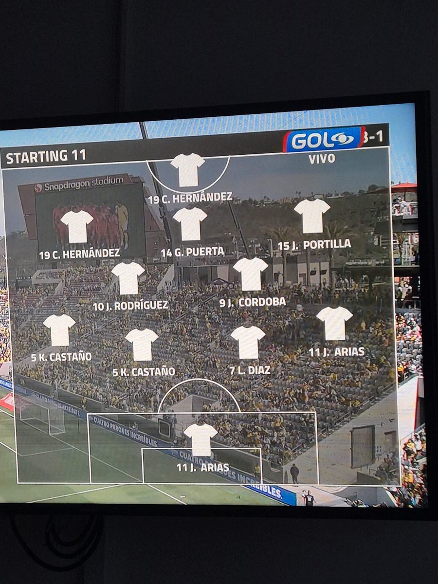 Daniel_Triana93's tweet photo. Y esta alineación que @GolCaracol, yo no sabía que Arias tapaba https://t.co/db1e8FWfDP