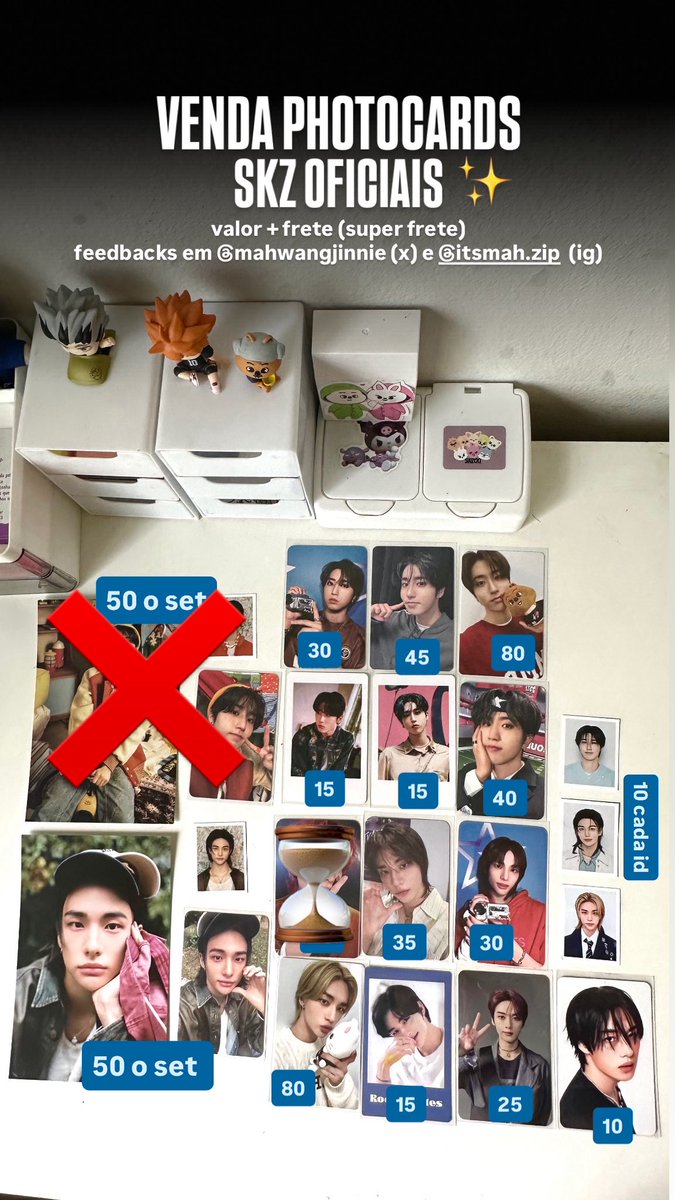 mahwangjinnie's tweet photo. ⋆˙⟡ VENDA 𓂃 stray kids variados ₊⊹

- valores na imagem + frete (super frete)
- ⁠❌ sensitive buyer 
- ⁠preferência por pagamento imediato mas podemos combinar prazo
- mando vídeo no pv
- ⁠aceito cartão (com taxa)

⋆. 𐙚 ̊ feedbacks em @mahwangjinnie (x) https://t.co/r9RJqtNbol