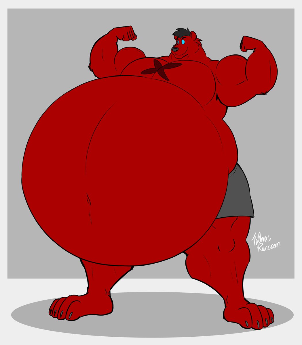 Phantomwolf05th's tweet photo. Super red demon bear art trade  form my bud Thomas raccoon on bluesky :3 https://t.co/c2KZoHio11