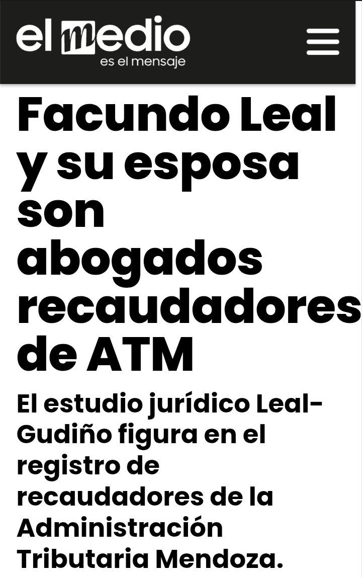 lpmqtrp2's tweet photo. @camidolabjian LEAL y su socia de su Estudio Jurídico son APODERADOS de la PROVINCIA DE MENDOZA para el Cobro Judicial de los Impuestos Provinciales. 
Te INHIBEN y te EMBARGAN y en 7 minutos sos un MUERTO CIVIL.
Y el tipo con MILLONES DE DÓLARES, DROGA y ELEMENTOS DE ESPIONAJE.

HERMOSO, ¿NO? https://t.co/E7u98aDzjH