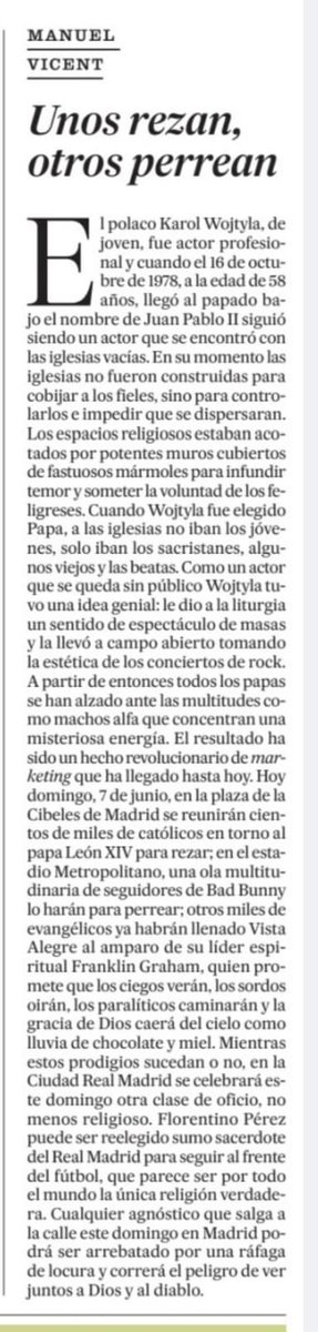 fgomezpombo's tweet photo. LITURGIAS DE HOY: LA MASA ES LA MASA. (Manuel Vicent en El País) https://t.co/J1R4I3iN7l