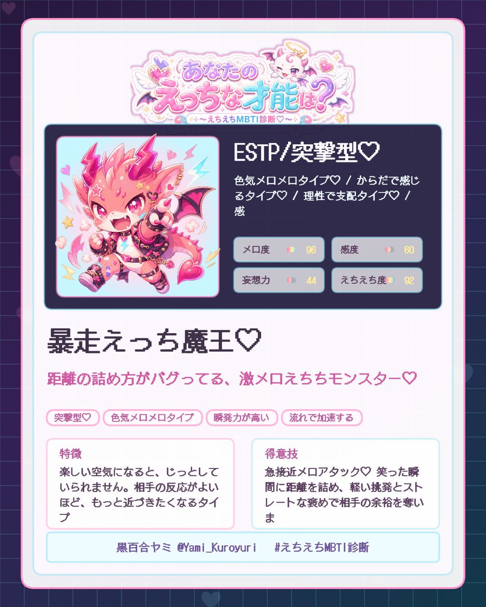 FFmoku's tweet photo. #えちえちMBTI診断 https://t.co/aSrHvXoBM9