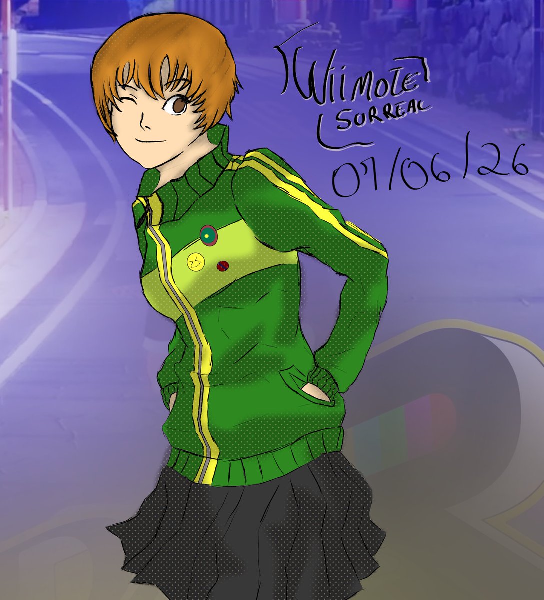 VulgoGrazin's tweet photo. Art Training: Chie Satonaka  
#Megaten #P4 #P4R #Atlus https://t.co/tv4boDVKSm