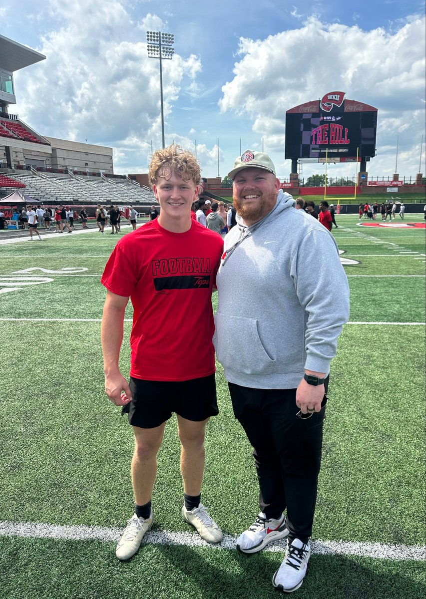 Bryce_Baldwin27's tweet photo. I got some great work in at the @WKUFootball Prospect Camp today! Go Tops!!🔥

@CoachOBrien_ @RileyElite3 @joe_spears7 @CSmithScout @Football_SPT https://t.co/DWyg486rCU