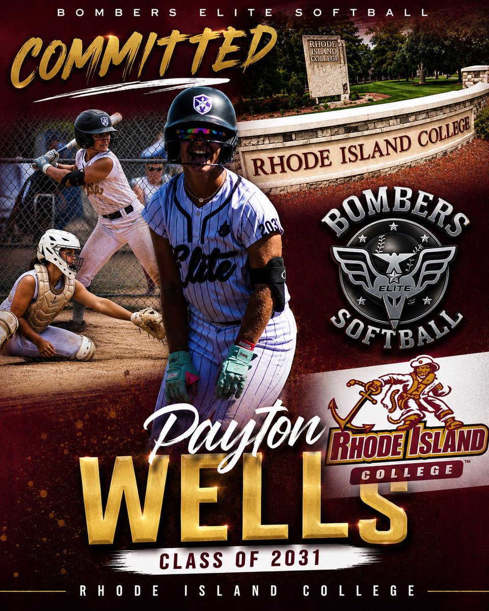 BombersElite's tweet photo. ANOTHER ONE ‼️🖤🤍 

Congratulations @paytonwells2027 and the entire Wells family on her commitment to continue her academic and softball career @RIC_Softball 

Coach Hatfield you are getting a good one‼️

Commitment #⃣4⃣1⃣ and our first Anchorwoman ⚓️ @carlosrodas77 https://t.co/susQCMQ71Q