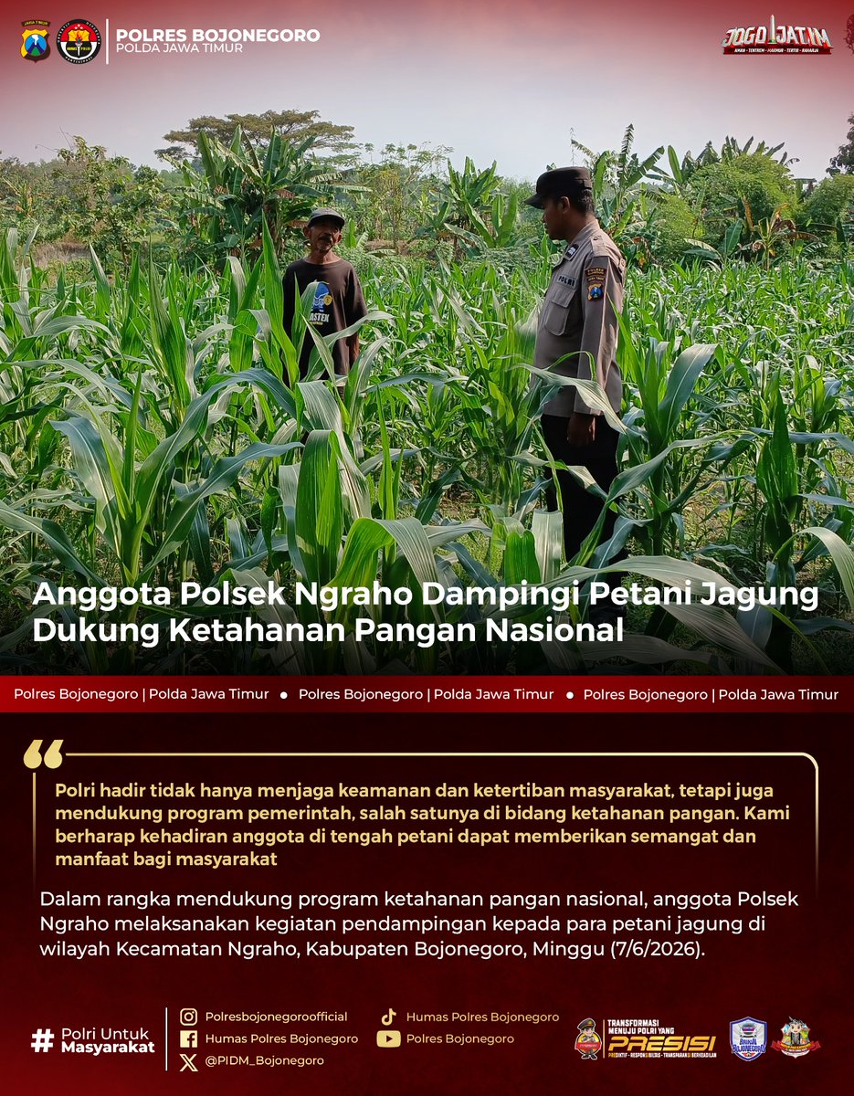 YullyKhy's tweet photo. Anggota Polsek Ngraho Dampingi Petani Jagung
Dukung Ketahanan Pangan 

#Swasembadapangan
#swassembadajagung
#polisicintapetani
#astacitapresiden https://t.co/a3ipGFU1aN