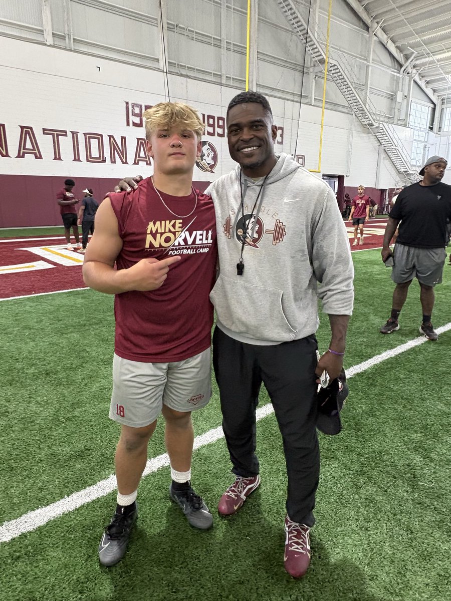 GavinGray12_'s tweet photo. Great work today at the @TROPICALGHOSTT camp. Learned a lot from @ChristhomasX5 &amp; @ErnieSims34. Can’t wait to compete again and get better GO NOLES! https://t.co/FqHkUJBdKQ