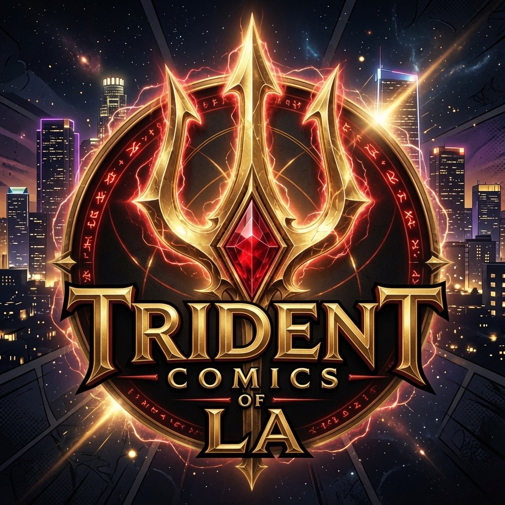 TridentComicsLA's tweet photo. Using Chatgpt to come up with some logo ideas https://t.co/ghe9vNmFW1