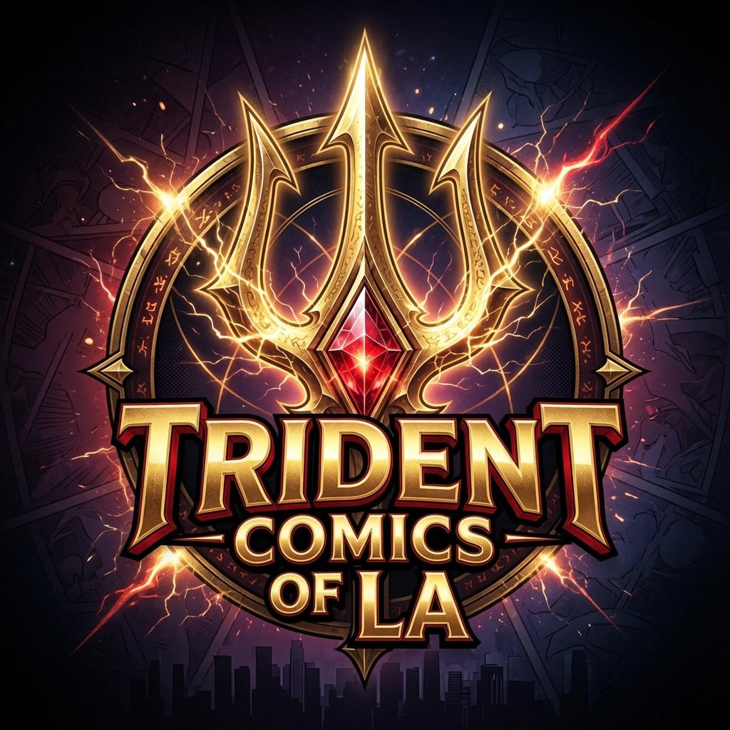 TridentComicsLA's tweet photo. Using Chatgpt to come up with some logo ideas https://t.co/ghe9vNmFW1