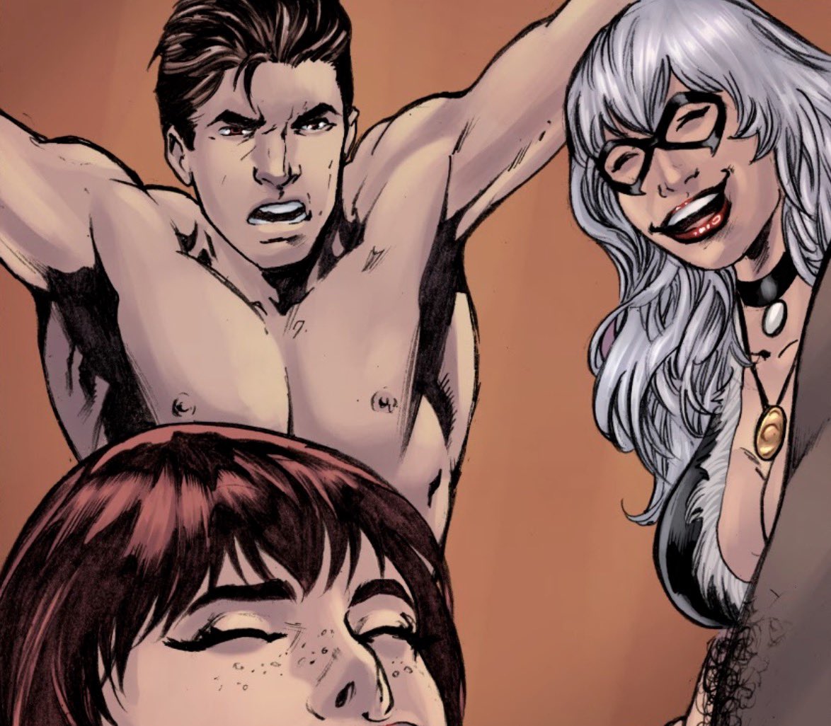 SampleguyComics's tweet photo. @peterfelweek apparently it’s #PeterFelWeek and day 7’s theme is “free”

So here is Felicia giving a Peter a free show, featuring his favorite actress MJ! https://t.co/pMoaXeOoq6