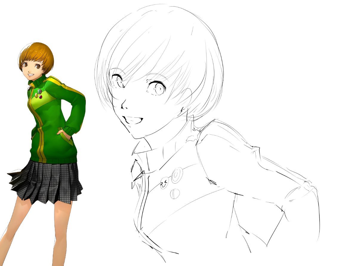 RianDr4w's tweet photo. Happy Persona 4 Revival day everyone! 📺 🌈

I'm very happy with the new artstyle they're going for!
Btw, here, have a Chie.
#WIPㅤㅤㅤ https://t.co/TAES8aJjUu