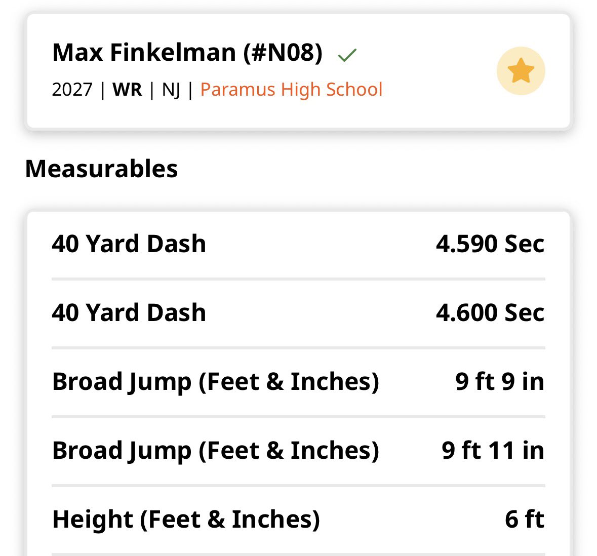 max_finkelman's tweet photo. Had a great time competing at the @MUHawksFB camp today! Big thanks to @Coach_KCal for the invite and the opportunity to get better! 

40 yard dash: 4.5 
Broad Jump: 9’11

@WeAreParamus @Spartan_AD @KyleScrivanich @TrevorBopp @jakob_hosie @Coach_Gladney @CoachMignanelli @CoachJeffGallo @Coach_JLaSala