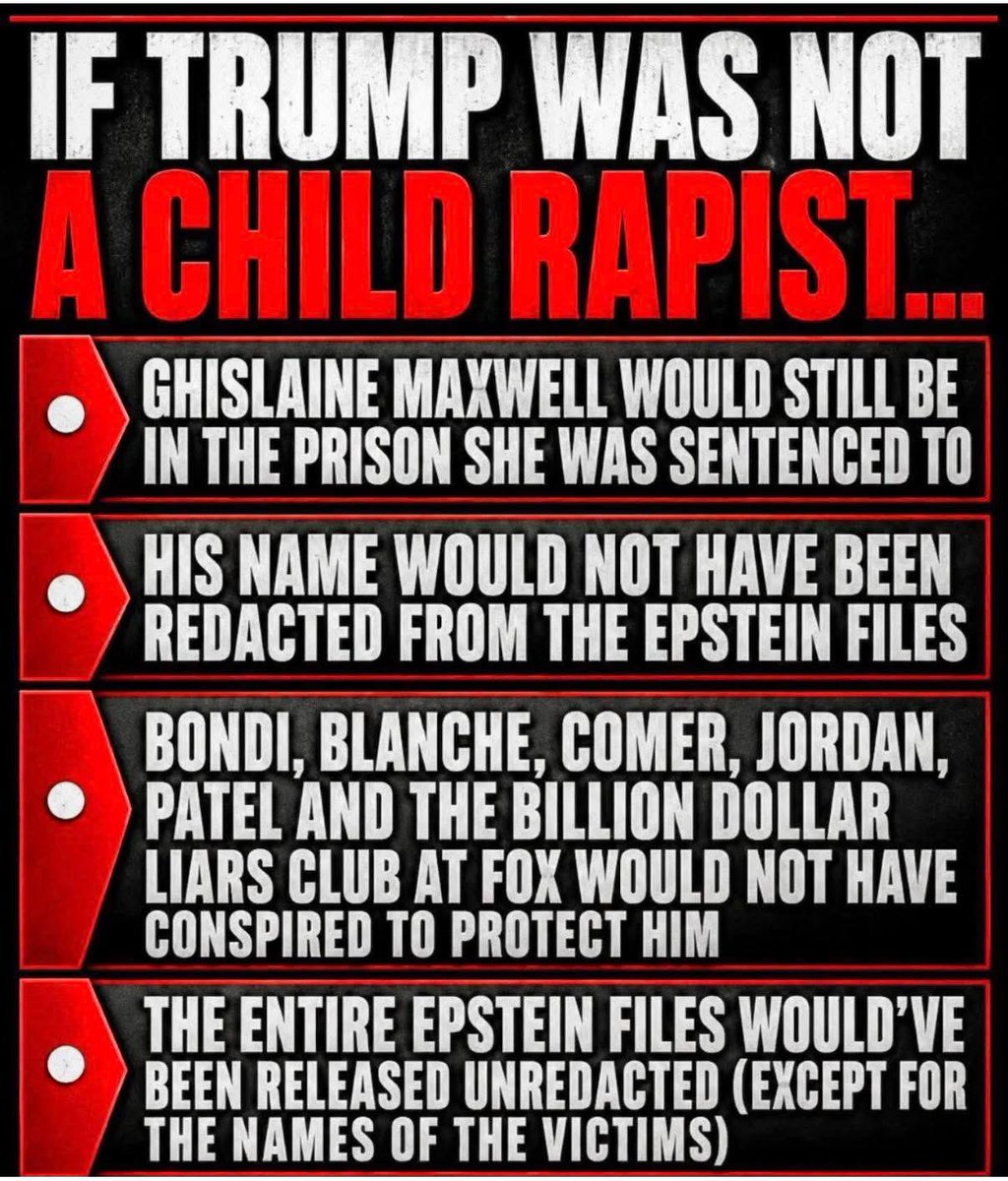 CheyenneGrayOwl's tweet photo. @DemocraticWins Decent people don't want to be seen hanging out with a child sex traffucker. https://t.co/r0EuU65kEo