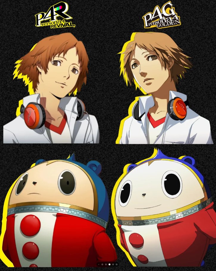 VoceSabiaAnime's tweet photo. Comparação dos sprites dos personagens de Persona 4 Golden e o remake Persona 4 Revival https://t.co/vQaa1qbV3b