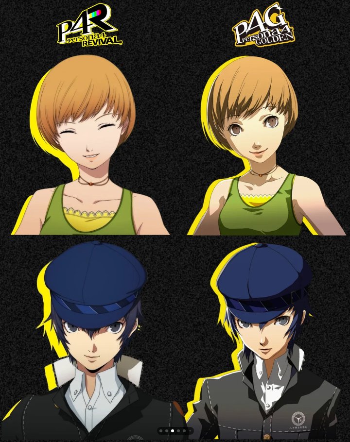 VoceSabiaAnime's tweet photo. Comparação dos sprites dos personagens de Persona 4 Golden e o remake Persona 4 Revival https://t.co/vQaa1qbV3b