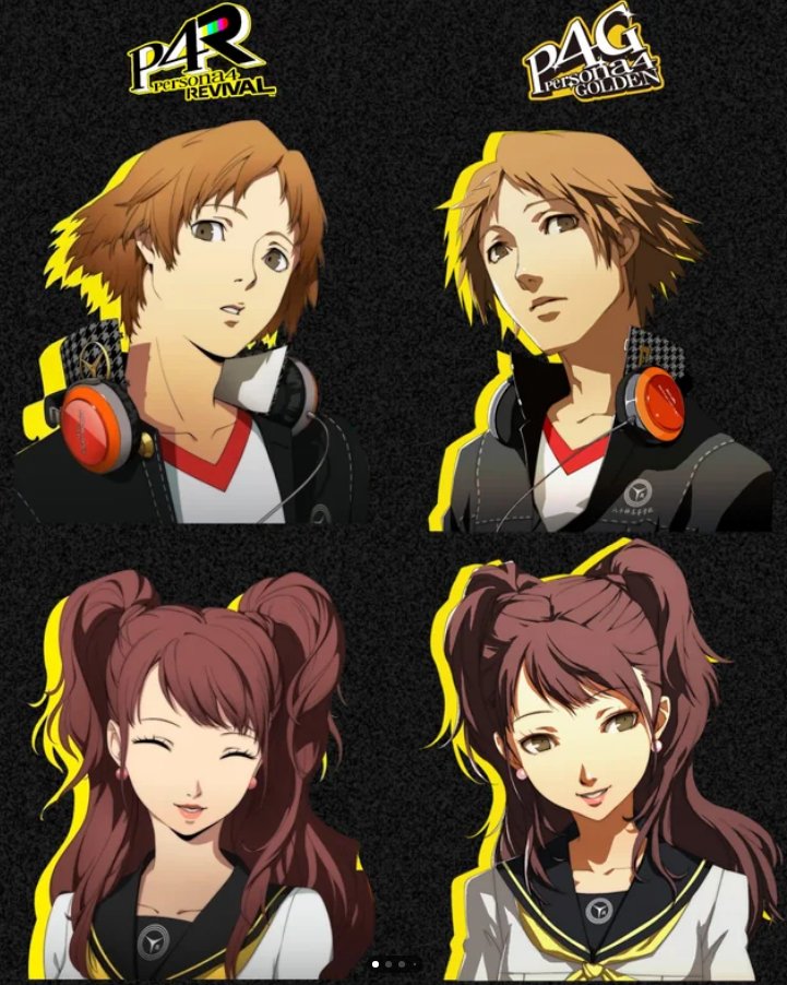 VoceSabiaAnime's tweet photo. Comparação dos sprites dos personagens de Persona 4 Golden e o remake Persona 4 Revival https://t.co/vQaa1qbV3b