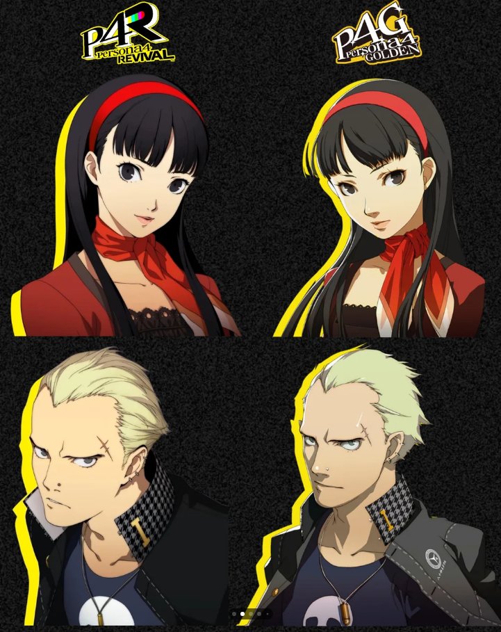 VoceSabiaAnime's tweet photo. Comparação dos sprites dos personagens de Persona 4 Golden e o remake Persona 4 Revival https://t.co/vQaa1qbV3b