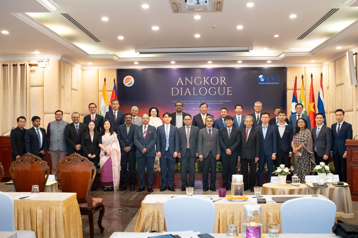 indfoundation's tweet photo. The Angkor Dialogue successfully concluded in Siem Reap, marking an important step in strengthening civilisational and strategic confluence between India and the Mekong region. The dialogue witnessed meaningful deliberations on cultural heritage, connectivity, sustainable development, peace, security, Act East Policy, MGC, and the road ahead for deeper regional cooperation. 

#AngkorDialogue #IndiaMekong #ActEast #MGC  #Mekong #StrategicConfluence