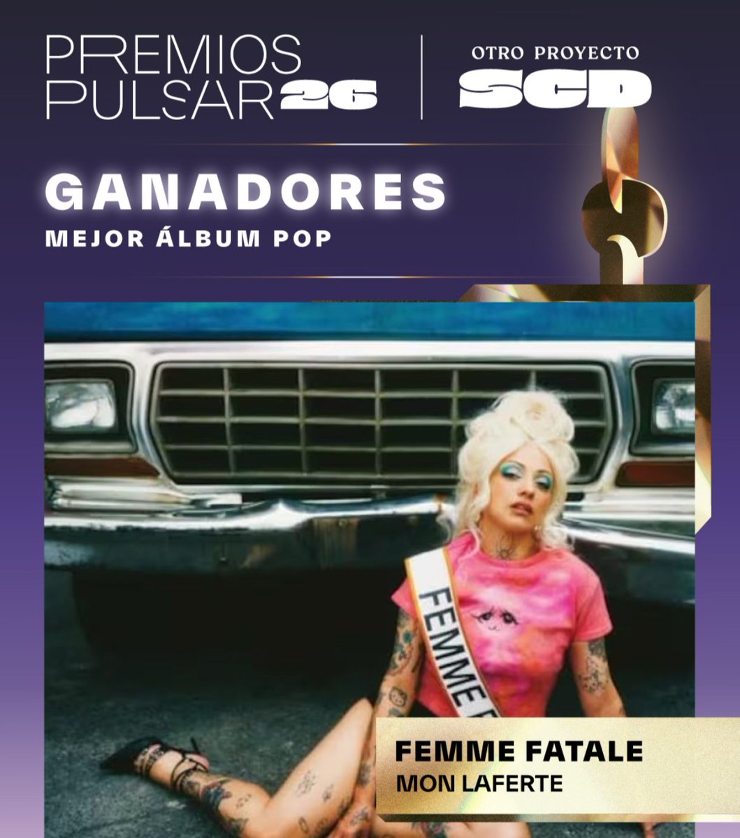 Tribulaferte_'s tweet photo. Nuestra amada y querida @monlaferte es ganadora al premio mejor álbum pop en premios pulsar, muchas felicidades Queen🩷 https://t.co/Nl5tE6nDYq