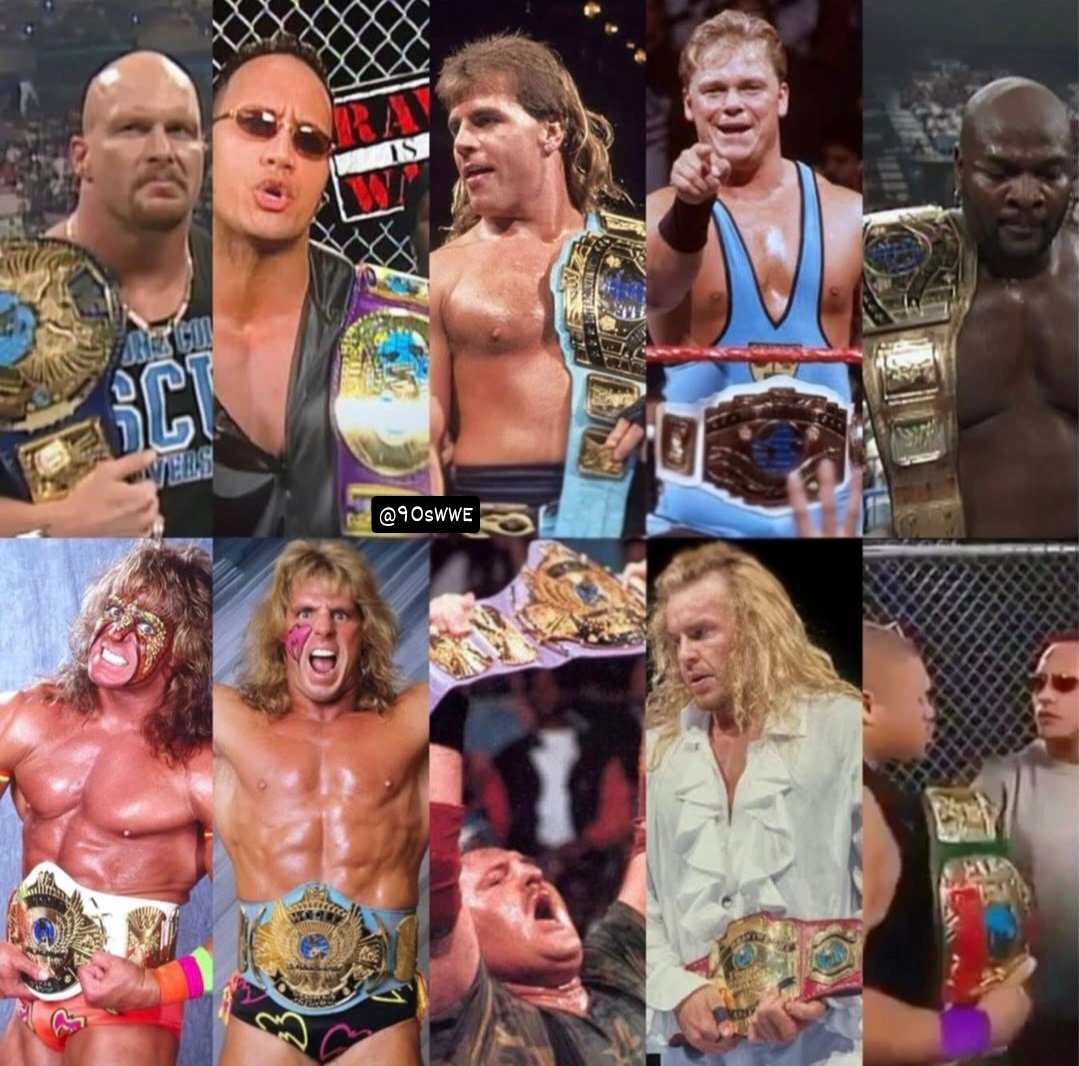 90sWWE's tweet photo. The coloured titles from back in the day were 🔥 https://t.co/hu8GbtRmr8