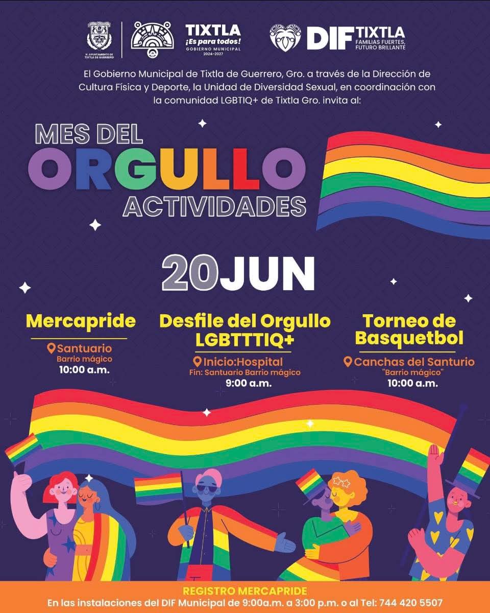 oliver_terrones's tweet photo. Desfile del Orgullo LGBTTTIQ+ #Tixtla, Guerrero. Sáb. 20 de jun. 9 h. #orgullo2026 #mesdelorgullo https://t.co/ByDznkVBa9