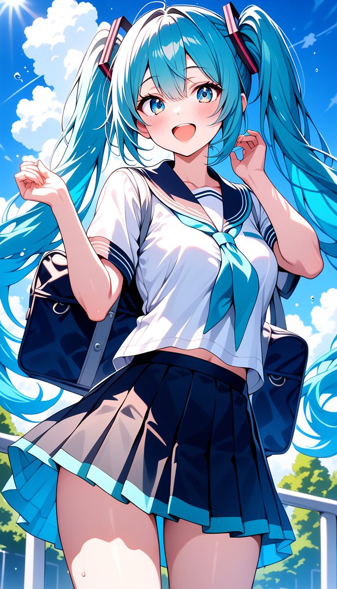 N01Mas's tweet photo. 一緒に行く❓🩵
#初音ミク
#AIイラスト https://t.co/f8Z5RS4lqi