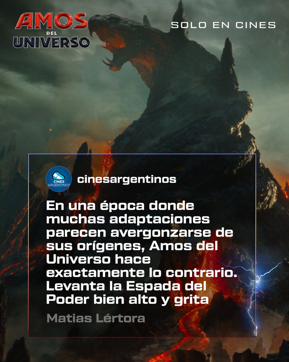 SonyPicturesArg's tweet photo. "En una época donde muchas adaptaciones parecen avergonzarse de sus orígenes, Amos del Universo hace exactamente lo contrario"
#AmosDelUniverso ya llegó a la pantalla grande, ¿la fuiste a ver? https://t.co/15uUf2p4IW
